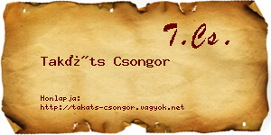 Takáts Csongor névjegykártya